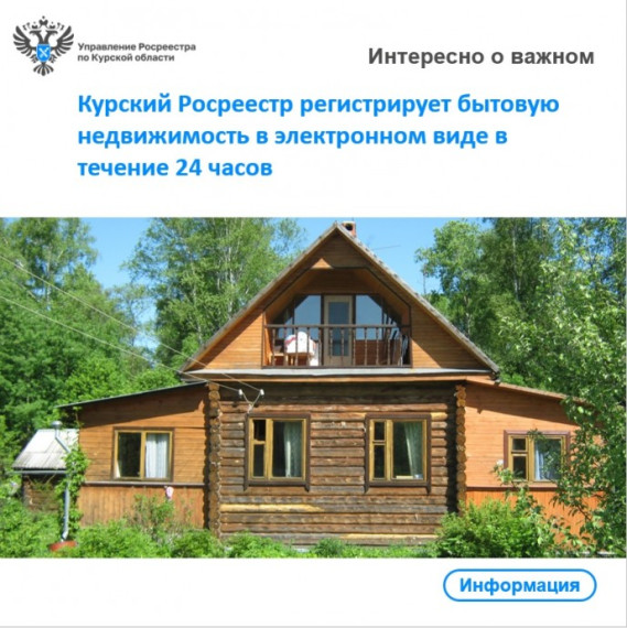 Курский Росреестр регистрирует бытовую недвижимость в электронном виде в течение 24 часов. Курский Росреестр регистрирует бытовую недвижимость в электронном виде в течение 24 часов.